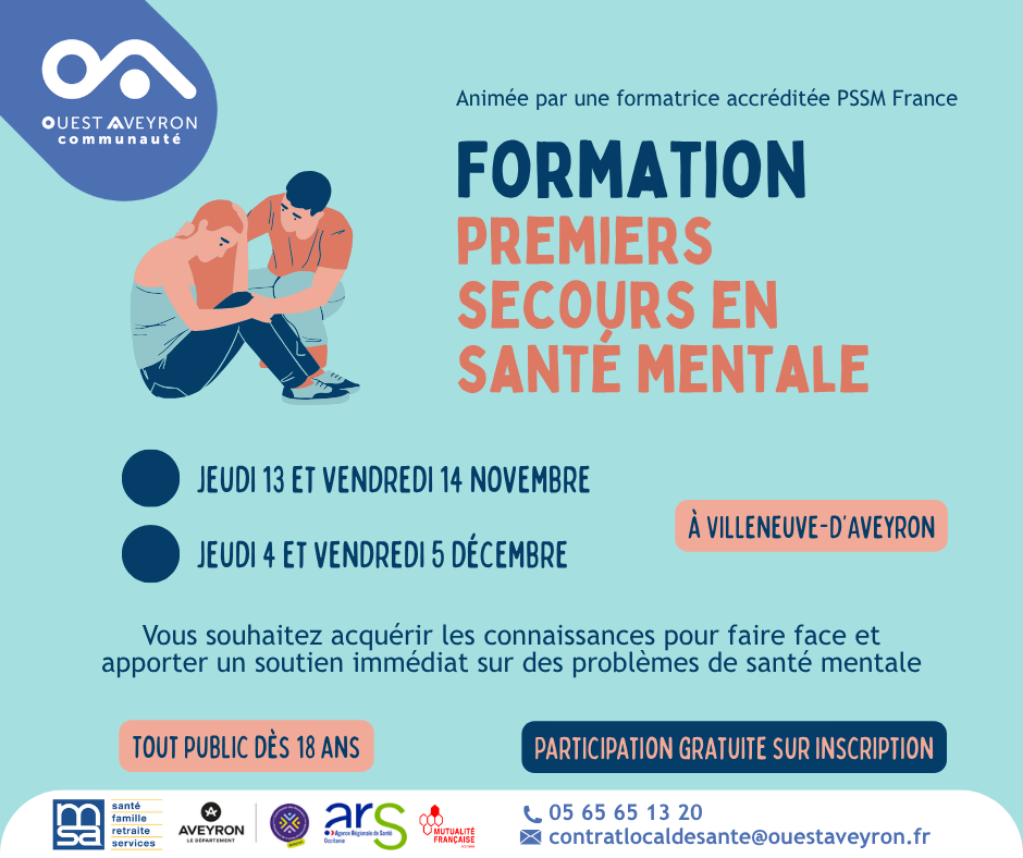 Lire la suite à propos de l’article Formation premiers secours santé mentale