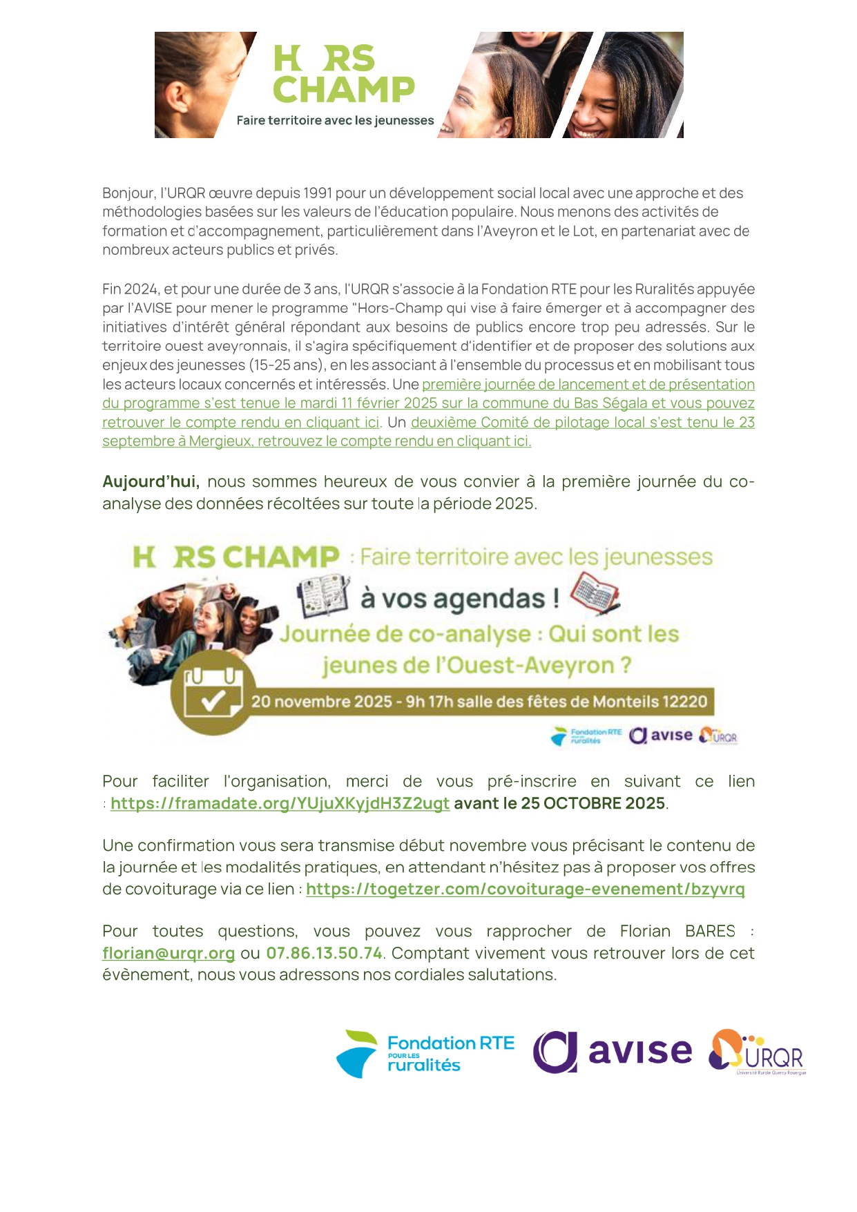 Lire la suite à propos de l’article Journée de co-analyse du programme « Hors Champ » 20 novembre