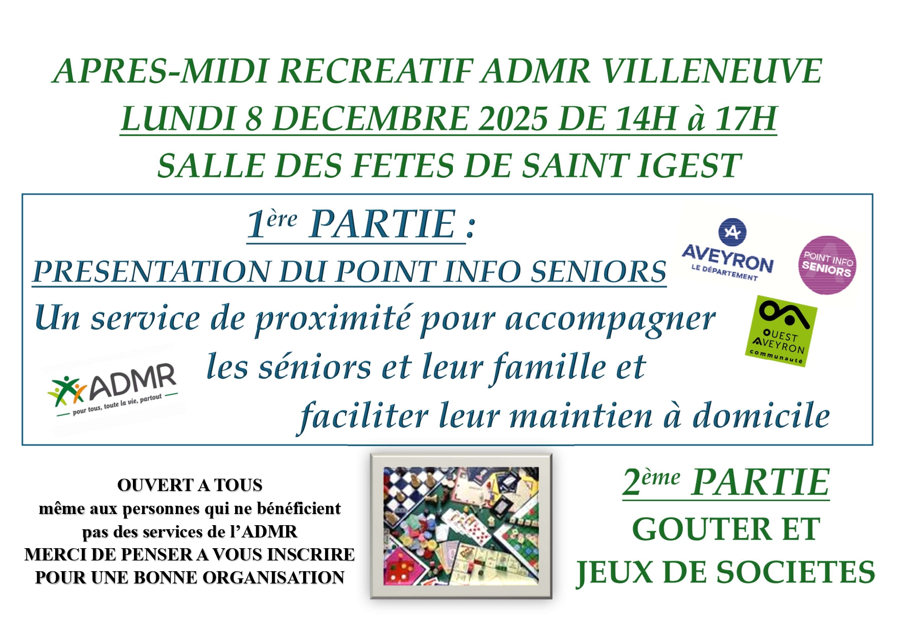 Lire la suite à propos de l’article Après midi récréative organisée par l’ADMR